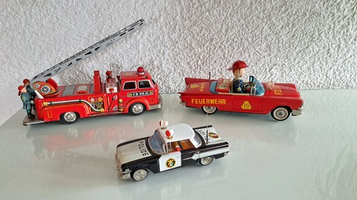 Blechauto feuerwehr polizei - blechauto,